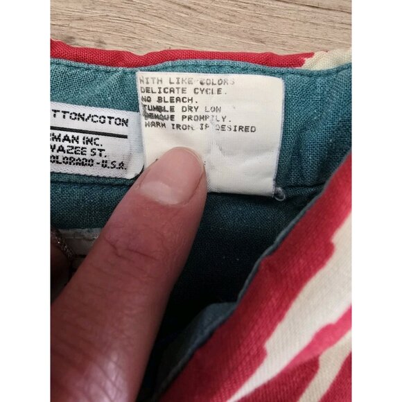 VTG ROPER 7/8 Women Aztec WESTERN Print Cotton Red/Beige Fancy Flap Shirt Blouse - Picture 4 of 5